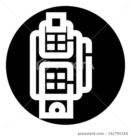 Abstract electronic circuit board with components icon Abstract electronic circuit board with components icon 142795168