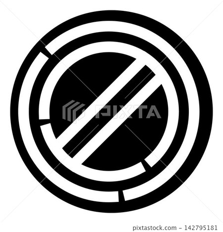 Circular geometric monochromatic crest with diagonal bars Circular geometric monochromatic crest with diagonal bars 142795181