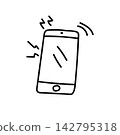 doodle ringing smartphine line icon vector element 142795318