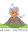 Volcano eruption cartoon vector illustration element design 142795319
