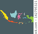 Geographical map vector of the Indonesian archipelago element 142795321
