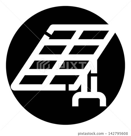 Solar panel generating clean energy for sustainability icon Solar panel generating clean energy for sustainability icon 142795608