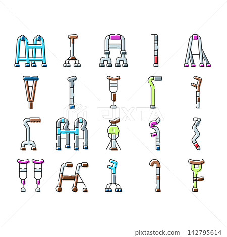 Mobility aids and walking support equipment collection 142795614