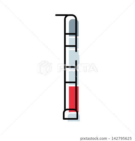Measuring temperature concept with simple thermometer indication Measuring temperature concept with simple thermometer indication 142795625