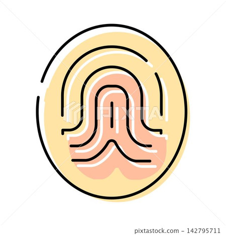 Digital biometric fingerprint scanning personal identification security icon 142795711