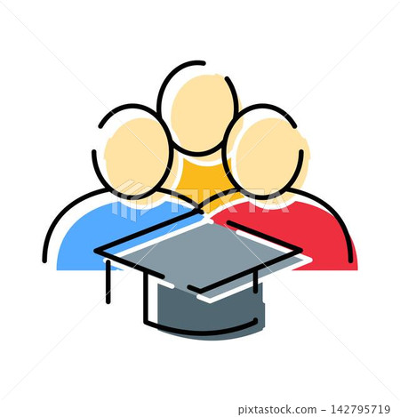 Students group receiving higher education graduation degree Students group receiving higher education graduation degree 142795719