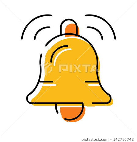 Bell icon ringing signal for notification and alert Bell icon ringing signal for notification and alert 142795748