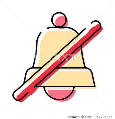 Notification bell icon indicating silent mode Notification bell icon indicating silent mode 142795757