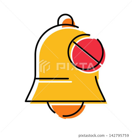 Yellow bell icon showing notification sound disabled Yellow bell icon showing notification sound disabled 142795759