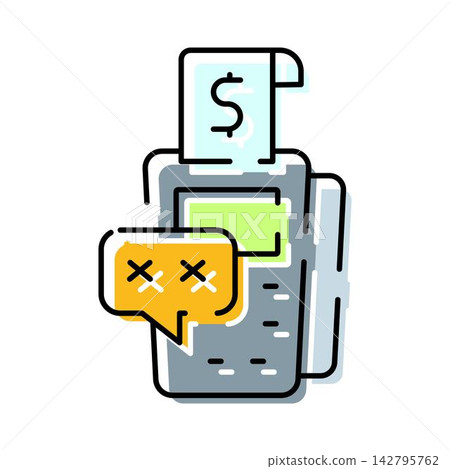 Point of sale terminal indicating payment transaction failure Point of sale terminal indicating payment transaction failure 142795762