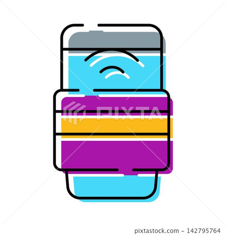 Payment terminal reading credit card data wirelessly Payment terminal reading credit card data wirelessly 142795764