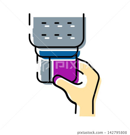 Hand making electronic payment using credit card terminal Hand making electronic payment using credit card terminal 142795808