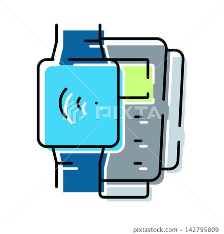 Smartwatch making contactless payment with point of sale terminal Smartwatch making contactless payment with point of sale terminal 142795809