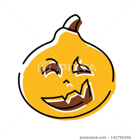 Halloween scary spooky face pumpkin illustration Halloween scary spooky face pumpkin illustration 142795846