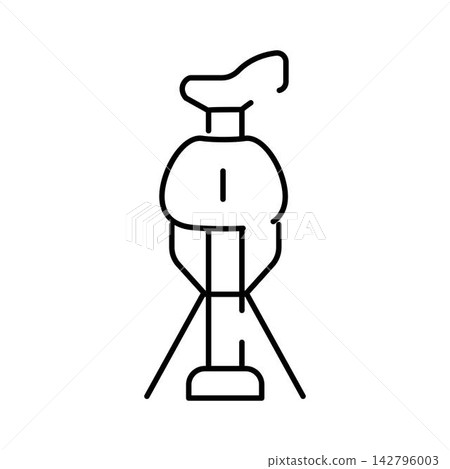 Minimalist line art bicycle saddle icon Minimalist line art bicycle saddle icon 142796003