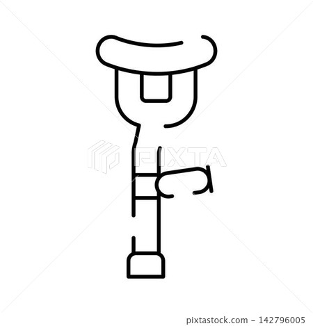 Crutch outline icon providing mobility and physical support 142796005
