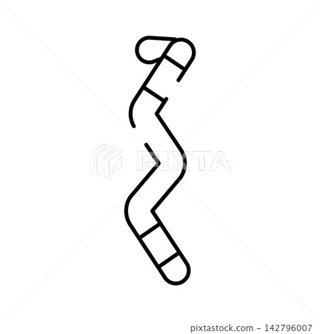 Wiggling earthworm or common nematode line icon Wiggling earthworm or common nematode line icon 142796007
