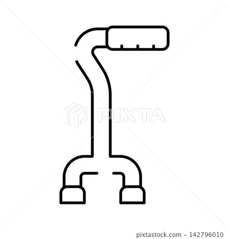 Quad cane aiding mobility and support for individuals Quad cane aiding mobility and support for individuals 142796010