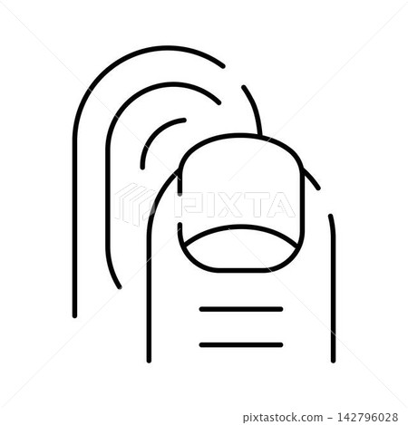 Finger icon with fingerprint lines for identification Finger icon with fingerprint lines for identification 142796028
