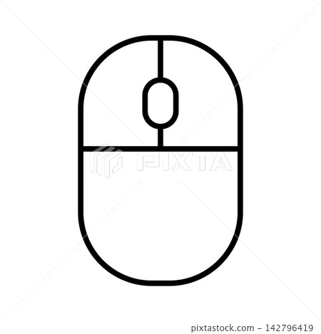 Simple mouse icon illustration (line drawing) 001 142796419