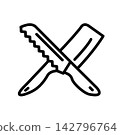 Cooking knife icon design template 142796764
