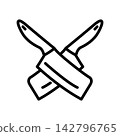 Cooking knife icon design template 142796765