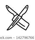 Cooking knife icon design template 142796766