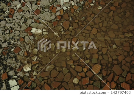 Abstract Texture of Broken Ceramic Tiles and Shards Abstract Texture of Broken Ceramic Tiles and Shards 142797403