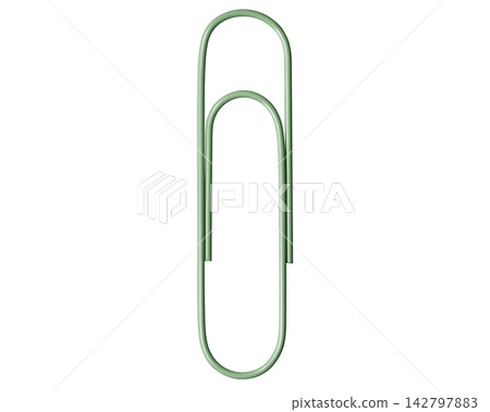 Dull green paper clip Dull green paper clip 142797883