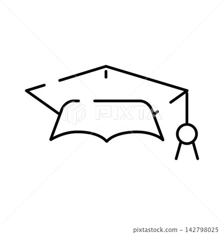 Graduation academic cap with tassel and diploma icon 142798025