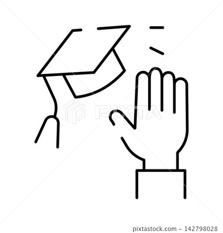 Graduation cap being tossed by student hand celebrating achievement Graduation cap being tossed by student hand celebrating achievement 142798028