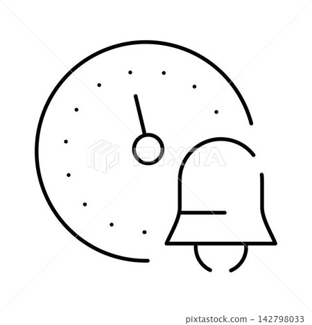 Clock and bell icon concept representing alarm notification Clock and bell icon concept representing alarm notification 142798033
