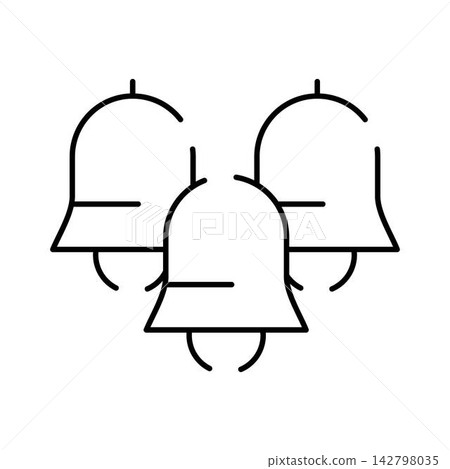 Multiple notification bells ringing alert concept icon Multiple notification bells ringing alert concept icon 142798035