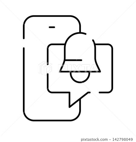 Smartphone receiving notification alert bell icon concept Smartphone receiving notification alert bell icon concept 142798049