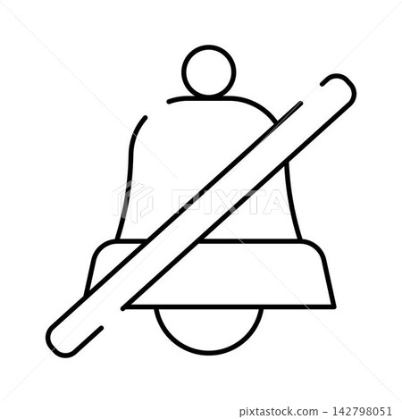 Bell silent icon muting notification sound alert Bell silent icon muting notification sound alert 142798051
