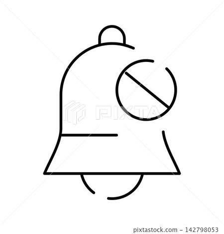 Muting notifications bell icon for silent mode Muting notifications bell icon for silent mode 142798053