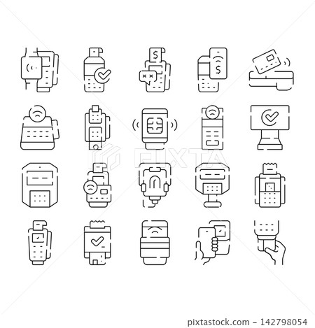 Payment terminal point of sale system icons Payment terminal point of sale system icons 142798054