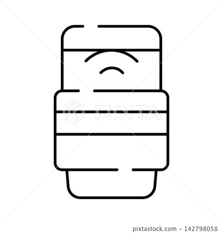 Camera lens optical equipment line icon illustration 142798058