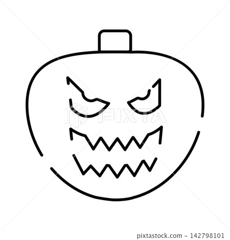 Halloween spooky pumpkin face outline icon Halloween spooky pumpkin face outline icon 142798101