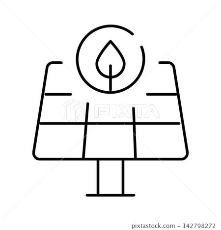 Solar panel generating green renewable energy concept icon Solar panel generating green renewable energy concept icon 142798272