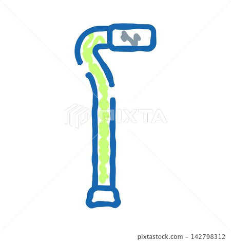 Walking stick helping with elderly mobility support Walking stick helping with elderly mobility support 142798312