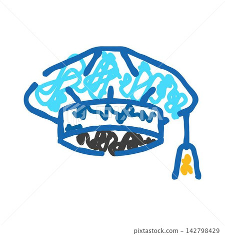 Hand drawn graduation hat celebrating academic success concept Hand drawn graduation hat celebrating academic success concept 142798429