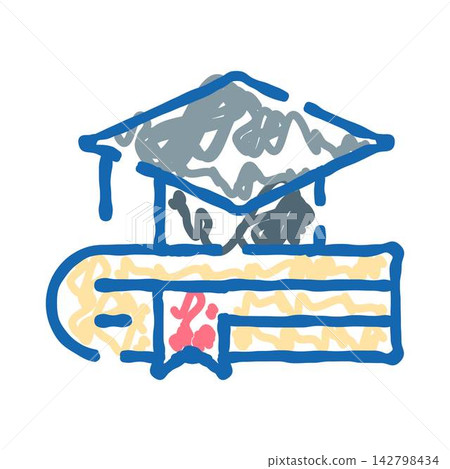 Graduation cap on book representing education success Graduation cap on book representing education success 142798434