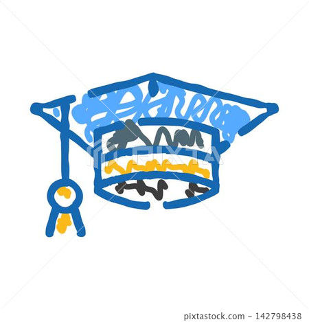 Graduation cap line art celebrating academic achievement Graduation cap line art celebrating academic achievement 142798438