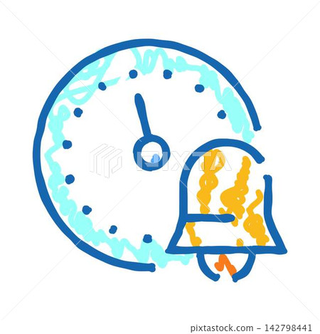 Clock with ringing alarm bell notification icon Clock with ringing alarm bell notification icon 142798441