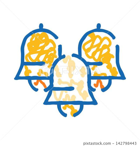 Three bells ringing alert notification concept doodle Three bells ringing alert notification concept doodle 142798443