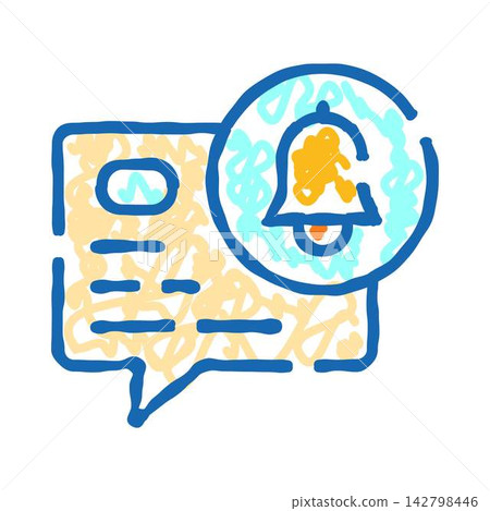 Notification message speech bubble with ringing bell icon Notification message speech bubble with ringing bell icon 142798446