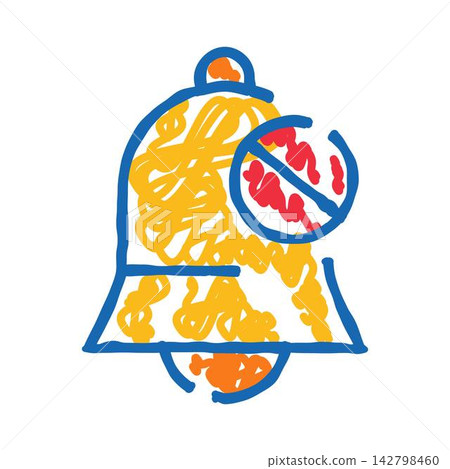 Bell icon with a mute symbol for notifications Bell icon with a mute symbol for notifications 142798460