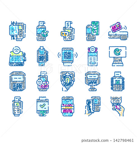 Digital payment system icons collection set concept Digital payment system icons collection set concept 142798461