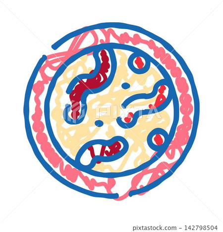 Microbes growing in a petri dish illustration Microbes growing in a petri dish illustration 142798504